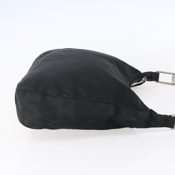 PRADA Shoulder Bag Nylon plastic Black Silver Auth 147781