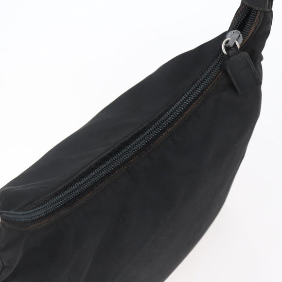 PRADA Shoulder Bag Nylon plastic Black Silver Auth 147781