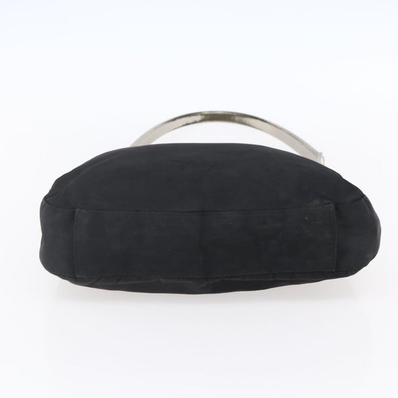 PRADA Shoulder Bag Nylon plastic Black Silver Auth 147781