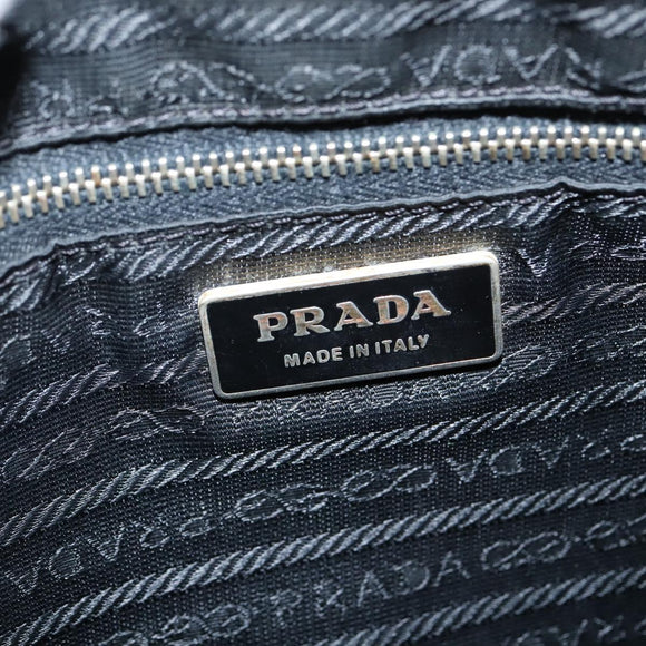 PRADA Shoulder Bag Nylon Black Gold Auth 147782