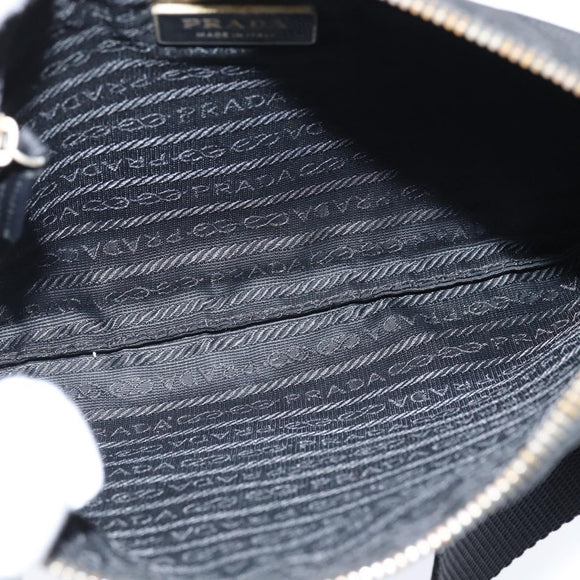 PRADA Shoulder Bag Nylon Black Gold Auth 147782