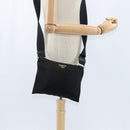 PRADA Shoulder Bag Nylon Black Gold Auth 147782-22