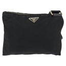 PRADA Shoulder Bag Nylon Black Gold Auth 147782-13