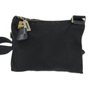 PRADA Shoulder Bag Nylon Black Gold Auth 147782-2