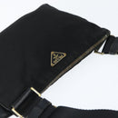 PRADA Shoulder Bag Nylon Black Gold Auth 147782-6