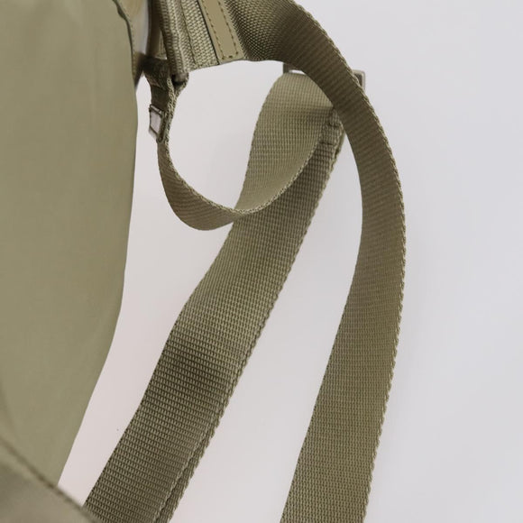 PRADA Backpack Nylon Beige Silver Auth 147783