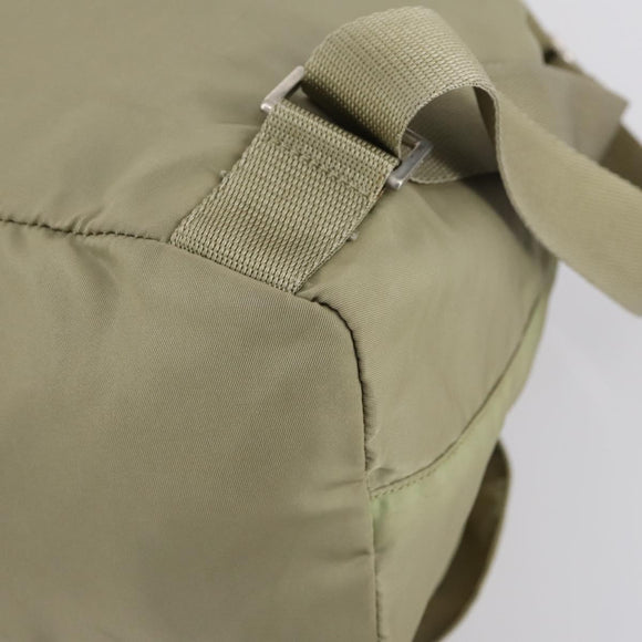 PRADA Backpack Nylon Beige Silver Auth 147783