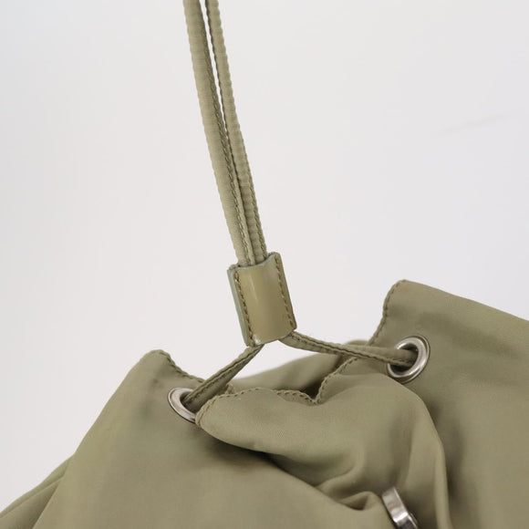 PRADA Backpack Nylon Beige Silver Auth 147783