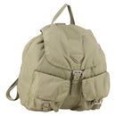 PRADA Backpack Nylon Beige Silver Auth 147783-1