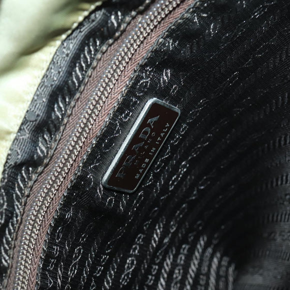PRADA Backpack Nylon Beige Silver Auth 147783