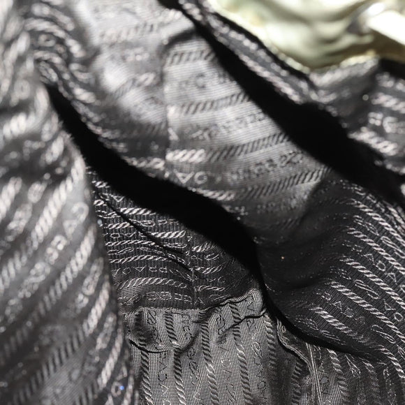 PRADA Backpack Nylon Beige Silver Auth 147783