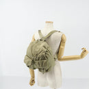 PRADA Backpack Nylon Beige Silver Auth 147783-29