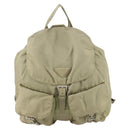 PRADA Backpack Nylon Beige Silver Auth 147783-13