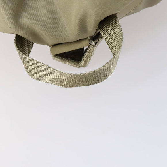 PRADA Backpack Nylon Beige Silver Auth 147783