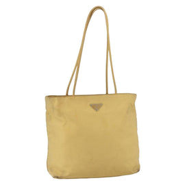 PRADA Tote Bag Nylon Yellow Silver Auth 147784
