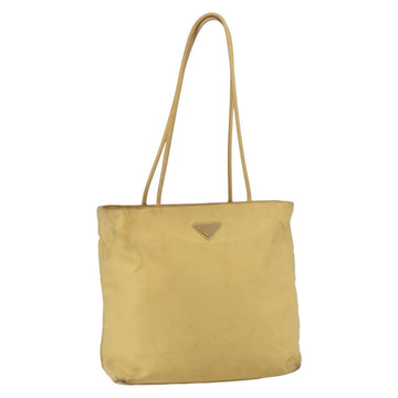 PRADA Tote Bag Nylon Yellow Silver Auth 147784