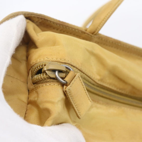 PRADA Tote Bag Nylon Yellow Silver Auth 147784
