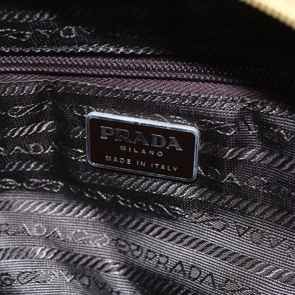 PRADA Tote Bag Nylon Yellow Silver Auth 147784