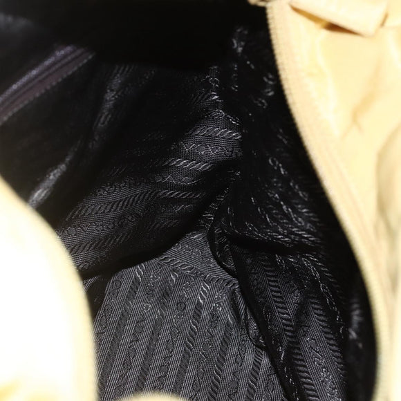 PRADA Tote Bag Nylon Yellow Silver Auth 147784