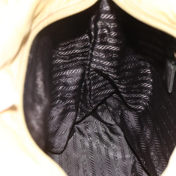 PRADA Tote Bag Nylon Yellow Silver Auth 147784