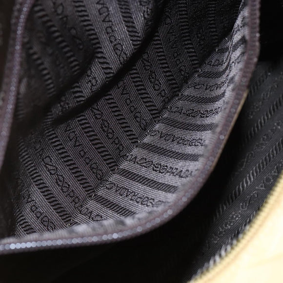 PRADA Tote Bag Nylon Yellow Silver Auth 147784