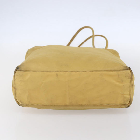 PRADA Tote Bag Nylon Yellow Silver Auth 147784