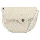 Christian Dior Honeycomb Canvas Chain Shoulder Bag PVC White Gold Auth 147788-1