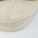 Christian Dior Honeycomb Canvas Chain Shoulder Bag PVC White Gold Auth 147788-10
