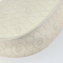 Christian Dior Honeycomb Canvas Chain Shoulder Bag PVC White Gold Auth 147788-13