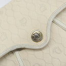 Christian Dior Honeycomb Canvas Chain Shoulder Bag PVC White Gold Auth 147788-14