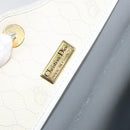 Christian Dior Honeycomb Canvas Chain Shoulder Bag PVC White Gold Auth 147788-16