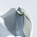 Christian Dior Honeycomb Canvas Chain Shoulder Bag PVC White Gold Auth 147788-19