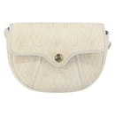 Christian Dior Honeycomb Canvas Chain Shoulder Bag PVC White Gold Auth 147788-2