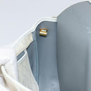 Christian Dior Honeycomb Canvas Chain Shoulder Bag PVC White Gold Auth 147788-20