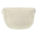 Christian Dior Honeycomb Canvas Chain Shoulder Bag PVC White Gold Auth 147788-3