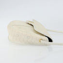 Christian Dior Honeycomb Canvas Chain Shoulder Bag PVC White Gold Auth 147788-4