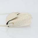 Christian Dior Honeycomb Canvas Chain Shoulder Bag PVC White Gold Auth 147788-5