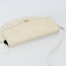 Christian Dior Honeycomb Canvas Chain Shoulder Bag PVC White Gold Auth 147788-6