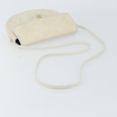 Christian Dior Honeycomb Canvas Chain Shoulder Bag PVC White Gold Auth 147788-7