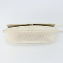 Christian Dior Honeycomb Canvas Chain Shoulder Bag PVC White Gold Auth 147788-9