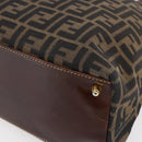 FENDI Zucca Canvas Mamma Baguette Hand Bag Black Brown Silver Auth 147791-9