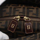 FENDI Zucca Canvas Mamma Baguette Hand Bag Black Brown Silver Auth 147791-10