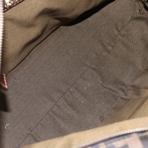 FENDI Zucca Canvas Mamma Baguette Hand Bag Black Brown Silver Auth 147791