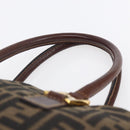 FENDI Zucca Canvas Mamma Baguette Hand Bag Black Brown Silver Auth 147791-8