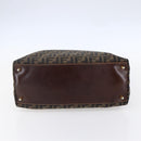 FENDI Zucca Canvas Mamma Baguette Hand Bag Black Brown Silver Auth 147791-5