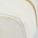 CHANEL Bicolore Vanity Bag Caviar Skin White Gold CC Auth 147795-10