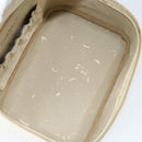 CHANEL Bicolore Vanity Bag Caviar Skin White Gold CC Auth 147795-17