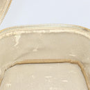 CHANEL Bicolore Vanity Bag Caviar Skin White Gold CC Auth 147795-18