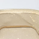 CHANEL Bicolore Vanity Bag Caviar Skin White Gold CC Auth 147795-19