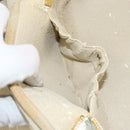 CHANEL Bicolore Vanity Bag Caviar Skin White Gold CC Auth 147795-20